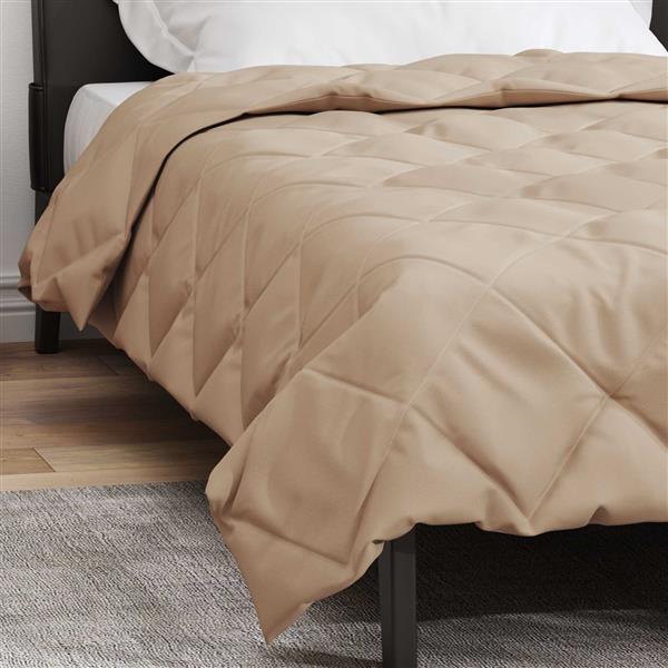 Grote foto vidaxl zomer dekbed taupe 220 x 135 cm microfiber huis en inrichting bedden