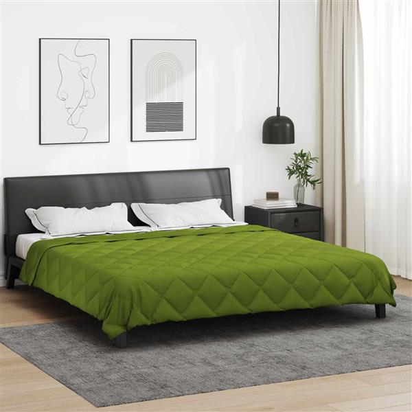 Grote foto vidaxl zomer dekbed groen 220 x 260 cm microfiber huis en inrichting bedden
