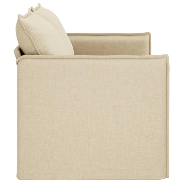 Grote foto vidaxl bank cr me 156 x 82 x 85 cm stof huis en inrichting bankstellen