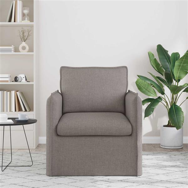 Grote foto vidaxl bank taupe 195 x 82 x 85 cm stof huis en inrichting bankstellen