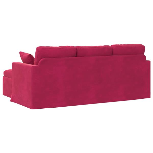 Grote foto vidaxl bank wijnrood 198 x 134 x 80 cm fluweel huis en inrichting bankstellen