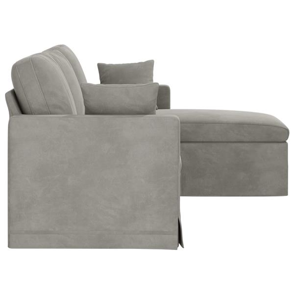 Grote foto vidaxl bank lichtgrijs 198 x 134 x 80 cm fluweel huis en inrichting bankstellen