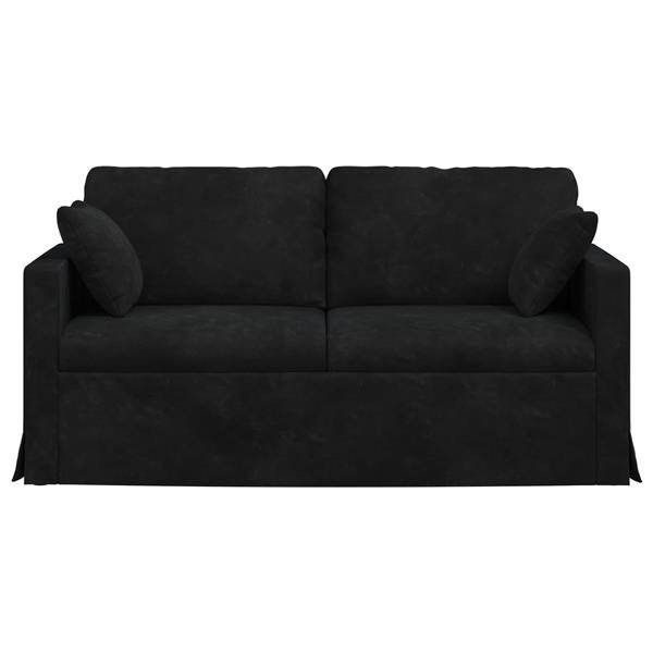 Grote foto vidaxl bank zwart 158 x 78 x 80 cm fluweel huis en inrichting bankstellen