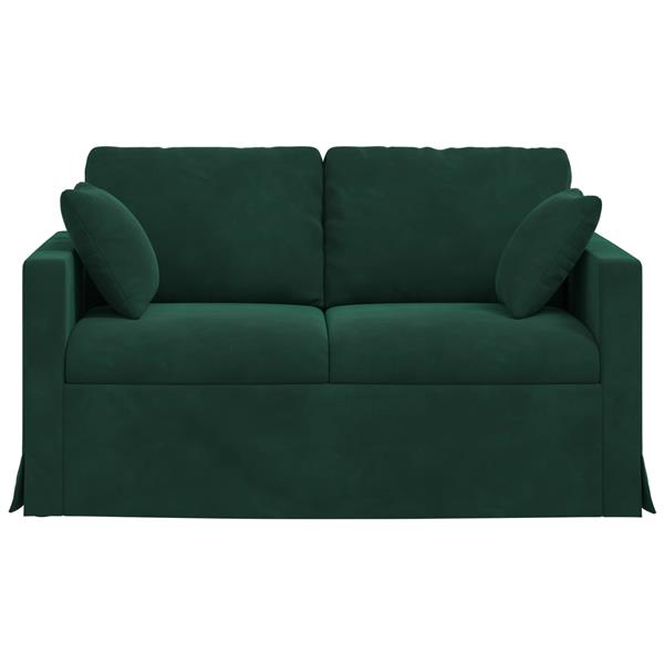 Grote foto vidaxl bank donkergroen 138 x 78 x 80 cm fluweel huis en inrichting bankstellen