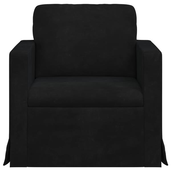 Grote foto vidaxl bank zwart 78 x 78 x 80 cm fluweel huis en inrichting bankstellen