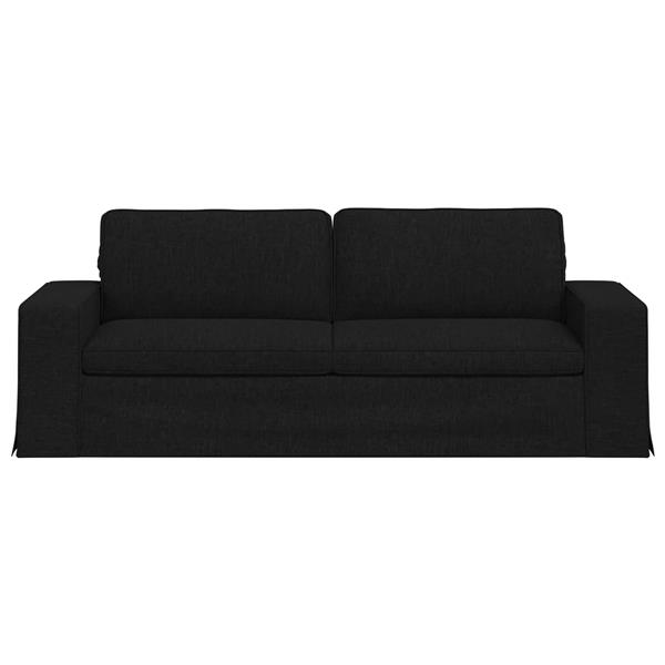 Grote foto vidaxl bank zwart 222 x 80 x 82 cm stof huis en inrichting bankstellen