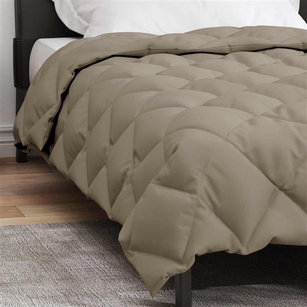 Grote foto vidaxl winter dekbed lichtgrijs 200 x 140 cm microfiber huis en inrichting bedden