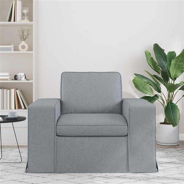 Grote foto vidaxl bank lichtgrijs 103 x 80 x 82 cm stof huis en inrichting bankstellen