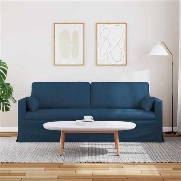 Grote foto vidaxl bank blauw 198 x 78 x 80 cm stof huis en inrichting bankstellen