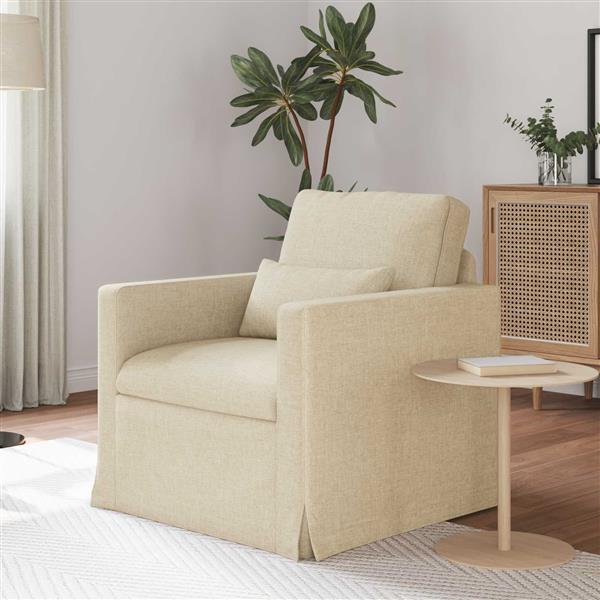 Grote foto vidaxl bank cr me 78 x 78 x 80 cm stof huis en inrichting bankstellen