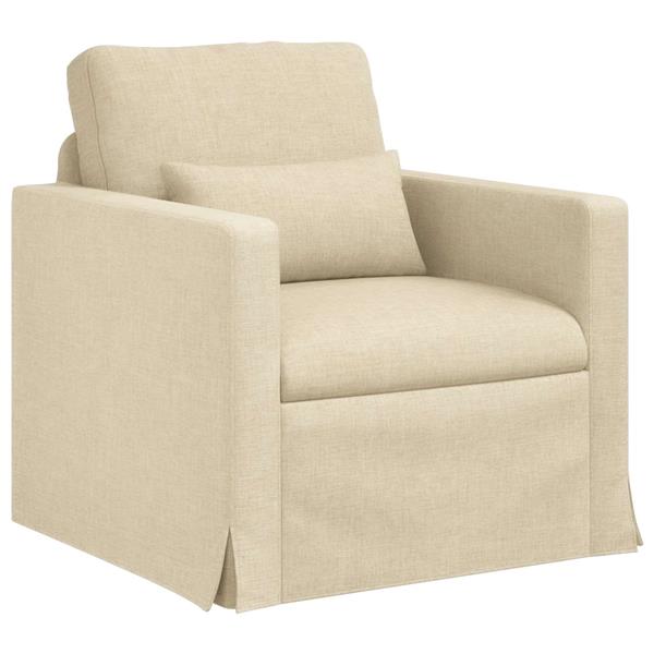 Grote foto vidaxl bank cr me 78 x 78 x 80 cm stof huis en inrichting bankstellen