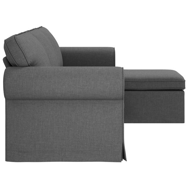 Grote foto vidaxl bank donkergrijs 215 x 138 x 80 cm stof huis en inrichting bankstellen