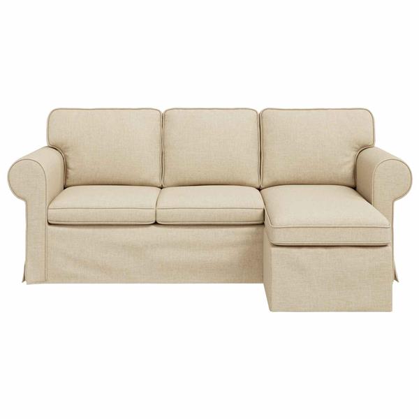 Grote foto vidaxl bank cr me 215 x 138 x 80 cm stof huis en inrichting bankstellen