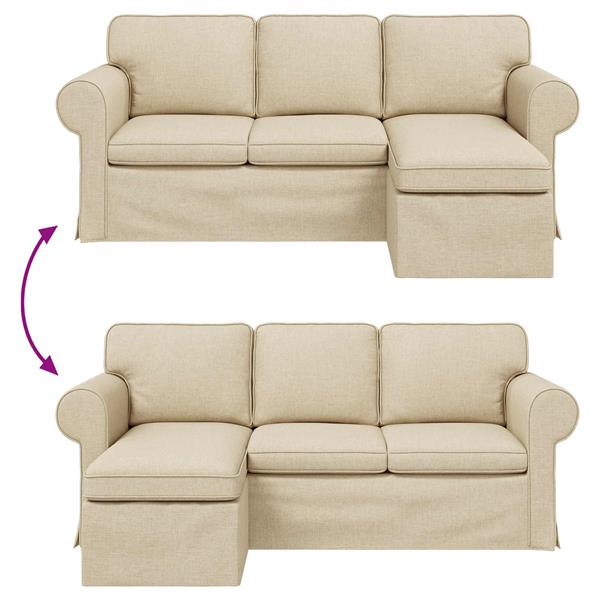 Grote foto vidaxl bank cr me 215 x 138 x 80 cm stof huis en inrichting bankstellen