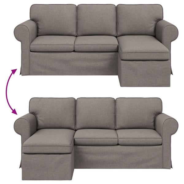 Grote foto vidaxl bank taupe 215 x 138 x 80 cm stof huis en inrichting bankstellen