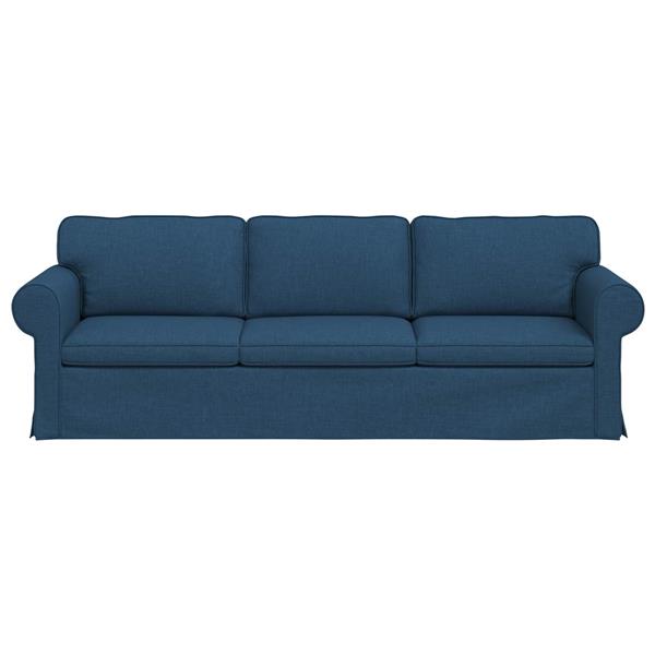 Grote foto vidaxl bank blauw 215 x 82 x 80 cm stof huis en inrichting bankstellen