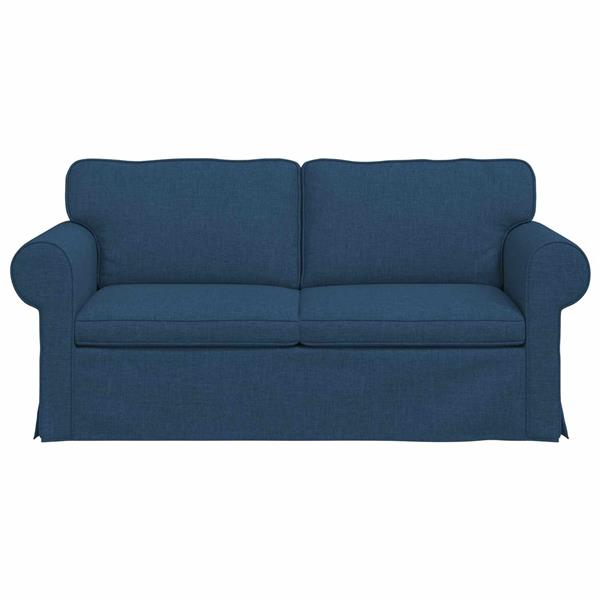 Grote foto vidaxl bank blauw 215 x 82 x 80 cm stof huis en inrichting bankstellen