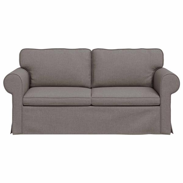 Grote foto vidaxl bank taupe 215 x 82 x 80 cm stof huis en inrichting bankstellen