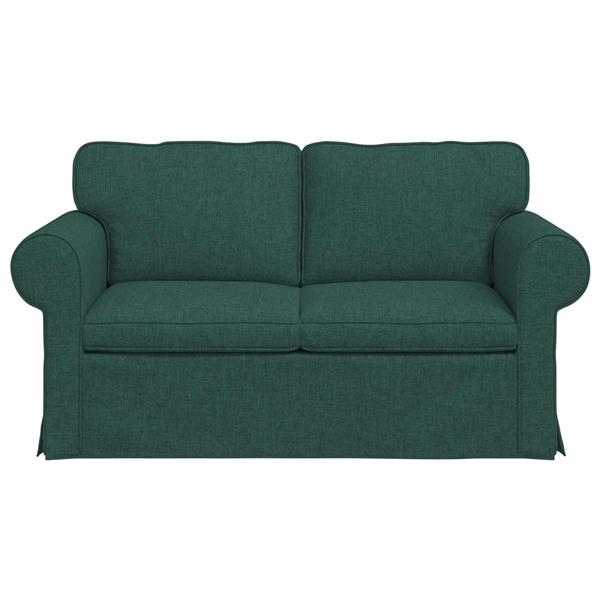 Grote foto vidaxl bank donkergroen 215 x 82 x 80 cm stof huis en inrichting bankstellen