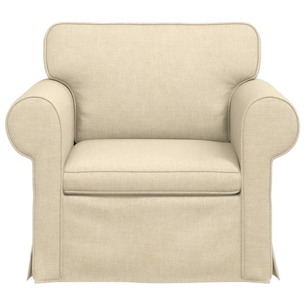 Grote foto vidaxl bank cr me 215 x 82 x 80 cm stof huis en inrichting bankstellen