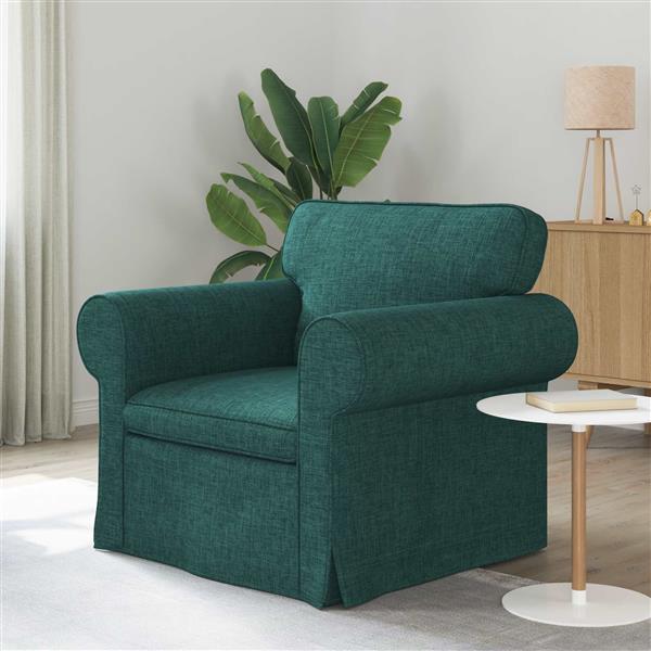 Grote foto vidaxl bank donkergroen 215 x 82 x 80 cm stof huis en inrichting bankstellen