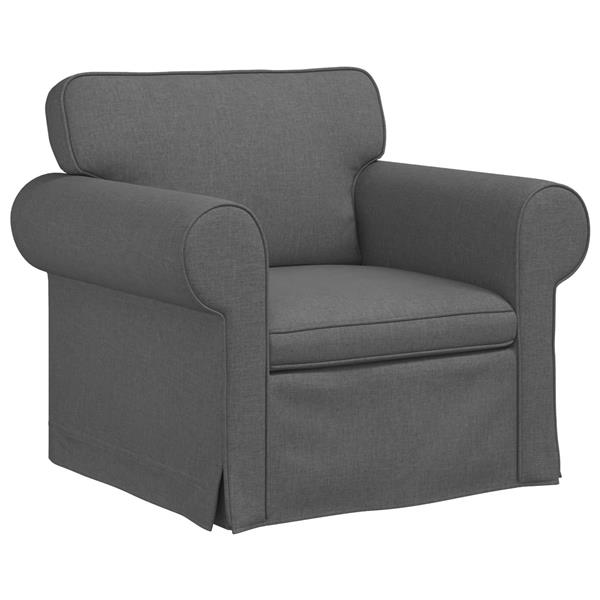 Grote foto vidaxl bank donkergrijs 215 x 82 x 80 cm stof huis en inrichting bankstellen