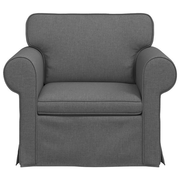 Grote foto vidaxl bank donkergrijs 215 x 82 x 80 cm stof huis en inrichting bankstellen