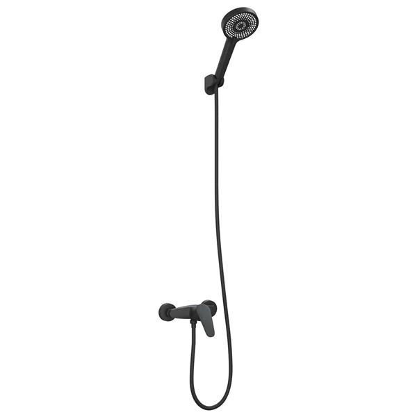 Grote foto vidaxl doucheset zwart g 1 2 inch doe het zelf en verbouw sanitair