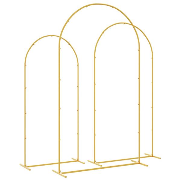 Grote foto vidaxl trouwrand 3 pcs goud staal tuin en terras overige tuin en terras