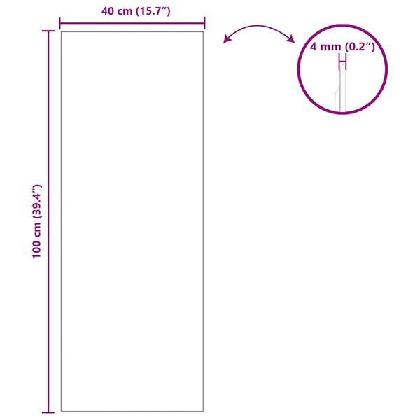 Grote foto vidaxl wandspiegel rechthoekig 40 x 100 cm gehard glas antiek en kunst spiegels
