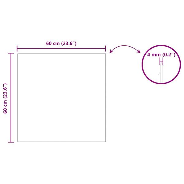 Grote foto vidaxl wandspiegel vierkant 60 x 60 cm gehard glas antiek en kunst spiegels