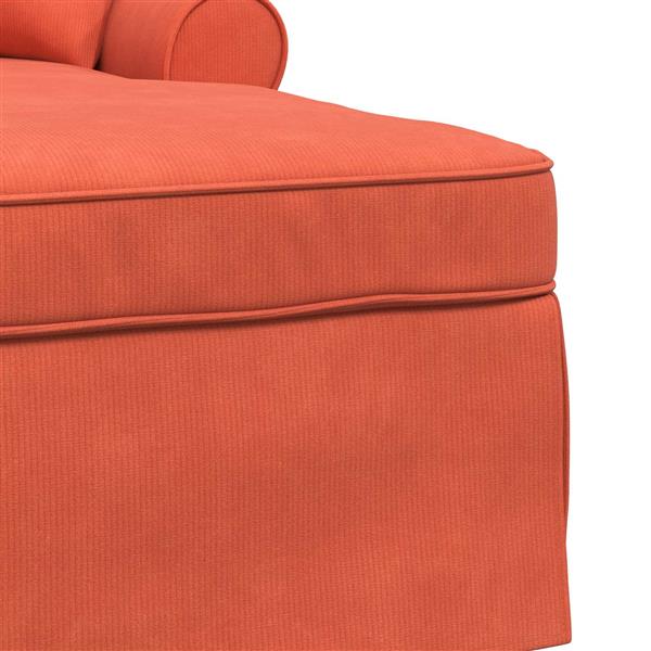 Grote foto vidaxl chaise lounge met rok 3 pcs rood oranje geribbelde stof huis en inrichting bankstellen