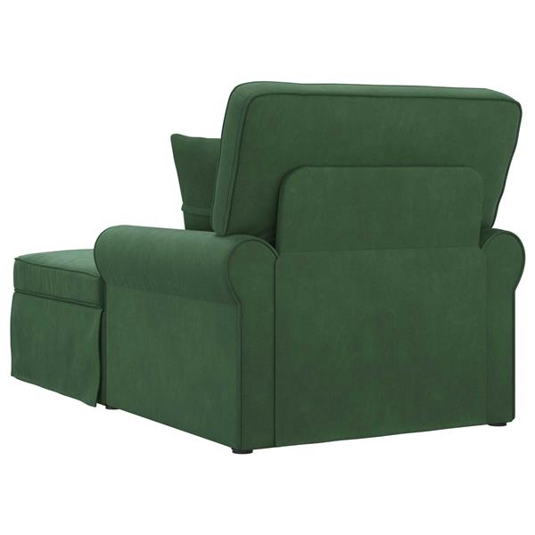 Grote foto vidaxl chaise lounge met rok 3 pcs jungle groen geribbelde stof huis en inrichting bankstellen