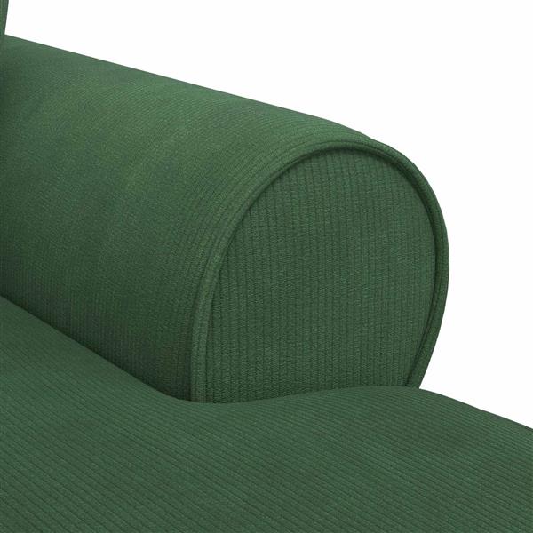 Grote foto vidaxl chaise lounge met rok 3 pcs jungle groen geribbelde stof huis en inrichting bankstellen