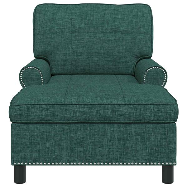Grote foto vidaxl chaise lounge met kussen donkergroen 91 x 157 x 91 cm stof huis en inrichting bankstellen