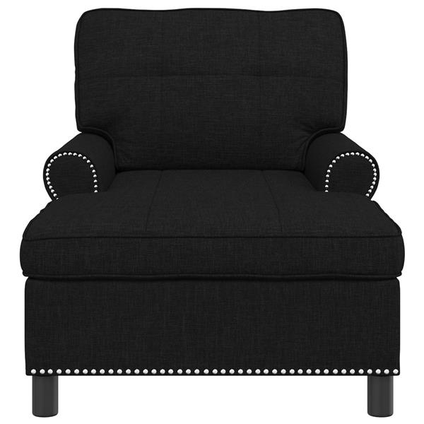 Grote foto vidaxl chaise lounge met kussen zwart 91 x 157 x 91 cm stof huis en inrichting bankstellen