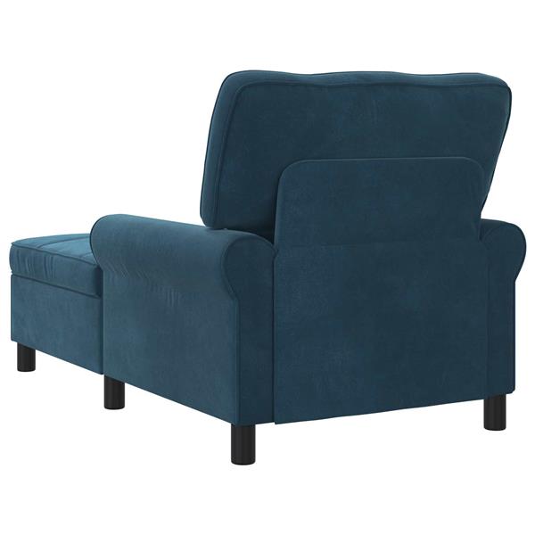 Grote foto vidaxl chaise lounge met kussen blauw 91 x 157 x 91 cm fluweel huis en inrichting bankstellen