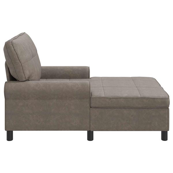 Grote foto vidaxl chaise lounge met kussen grijs 91 x 157 x 91 cm antiek pu huis en inrichting bankstellen