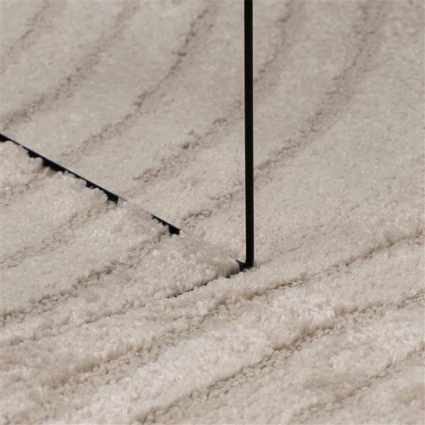 Grote foto vidaxl vloerkleden rond huarte beige 200 cm polyester huis en inrichting vloerbedekking en kleden