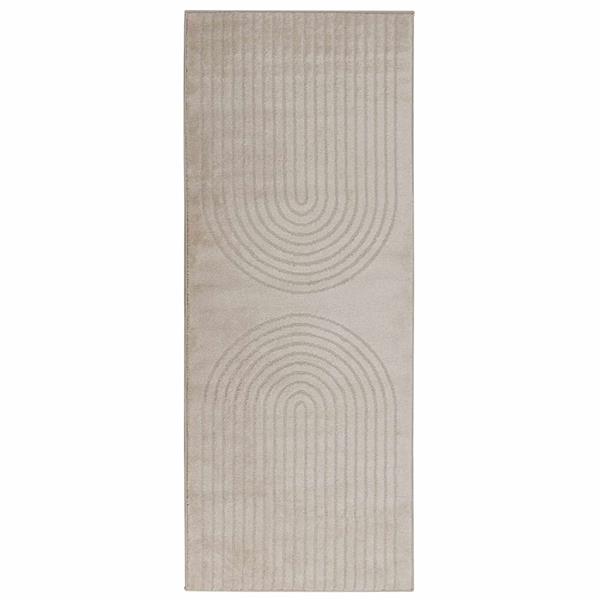 Grote foto vidaxl vloerkleden rechthoekig huarte beige 200 x 80 cm polyester huis en inrichting vloerbedekking en kleden