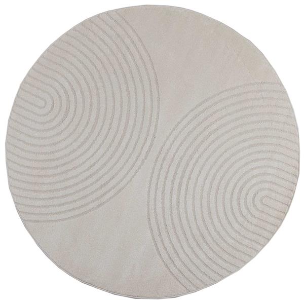 Grote foto vidaxl vloerkleden rond huarte cr me 160 cm polyester huis en inrichting vloerbedekking en kleden