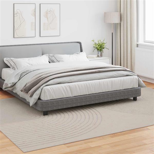 Grote foto vidaxl vloerkleden rechthoekig huarte cr me 340 x 240 cm polyester huis en inrichting vloerbedekking en kleden