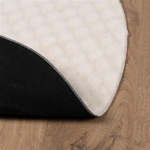 Grote foto vidaxl vloerkleden rond huarte beige 200 cm polyester huis en inrichting vloerbedekking en kleden