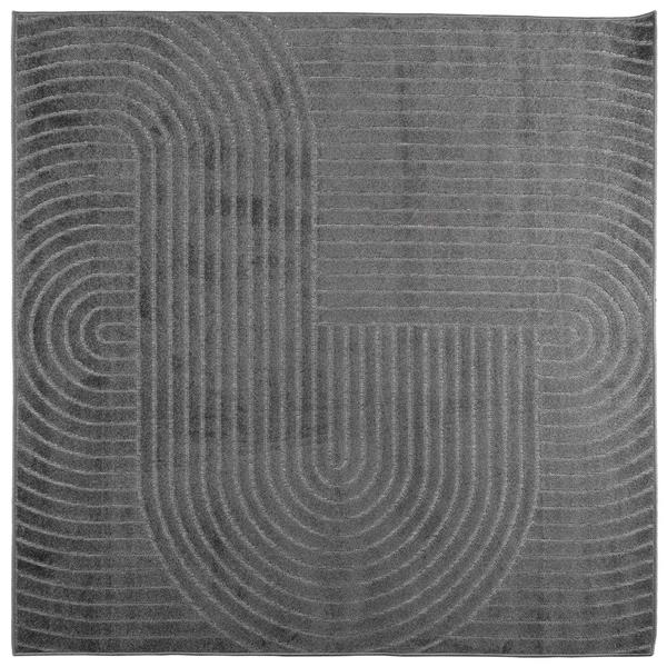 Grote foto vidaxl vloerkleden vierkant huarte antraciet 200 x 200 cm polyester huis en inrichting vloerbedekking en kleden