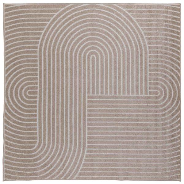 Grote foto vidaxl vloerkleden vierkant huarte beige 120 x 120 cm polyester huis en inrichting vloerbedekking en kleden