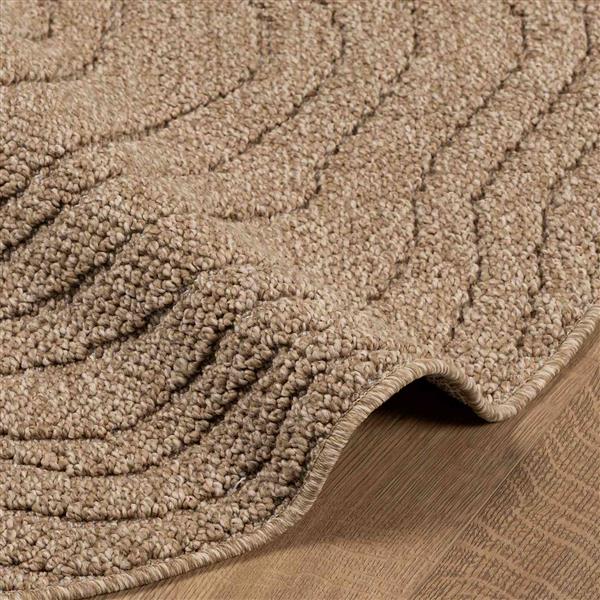 Grote foto vidaxl vloerkleden rond moir huarte naturel 160 cm polyester huis en inrichting vloerbedekking en kleden