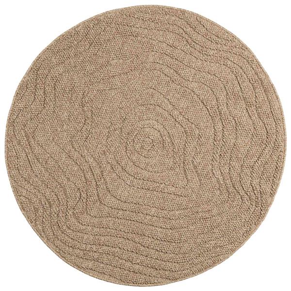 Grote foto vidaxl vloerkleden rond moir huarte naturel 120 cm polyester huis en inrichting vloerbedekking en kleden