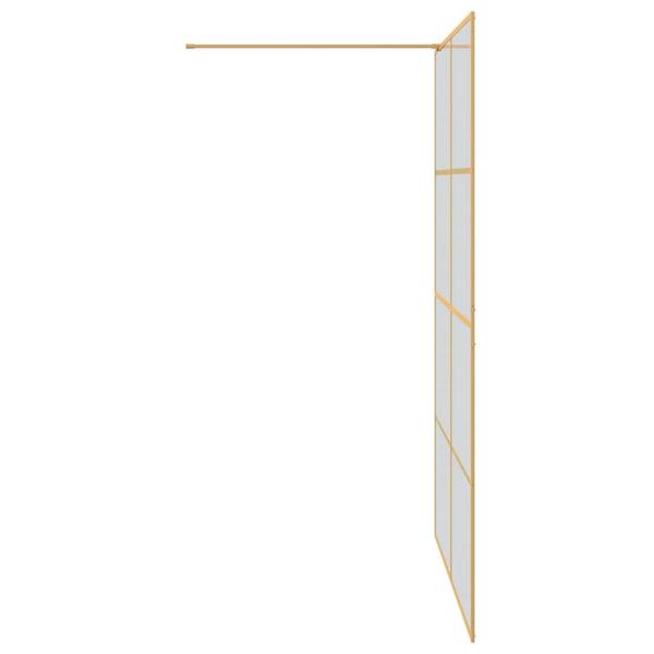 Grote foto vidaxl inloop douche wand goud 140 x 195 cm gehard glas huis en inrichting complete badkamers