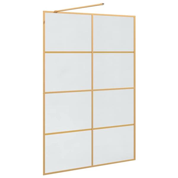 Grote foto vidaxl inloop douche wand goud 140 x 195 cm gehard glas huis en inrichting complete badkamers