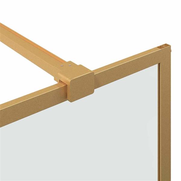 Grote foto vidaxl inloop douche wand goud 140 x 195 cm gehard glas huis en inrichting complete badkamers